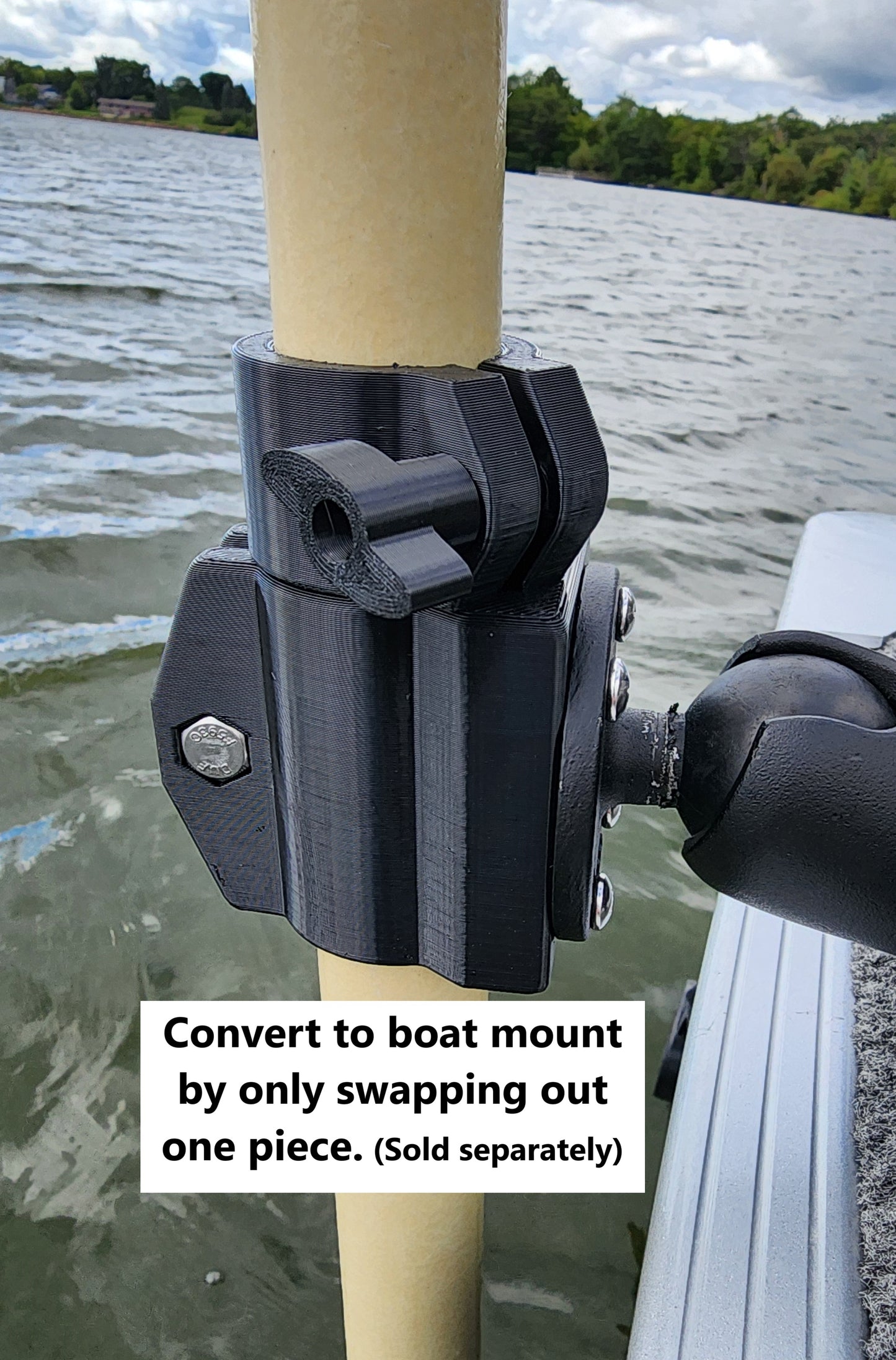Ice Fishing Mount Kit - No Pole - Designed for Wooster Sherlock R054 pole - 1-1/4" OD