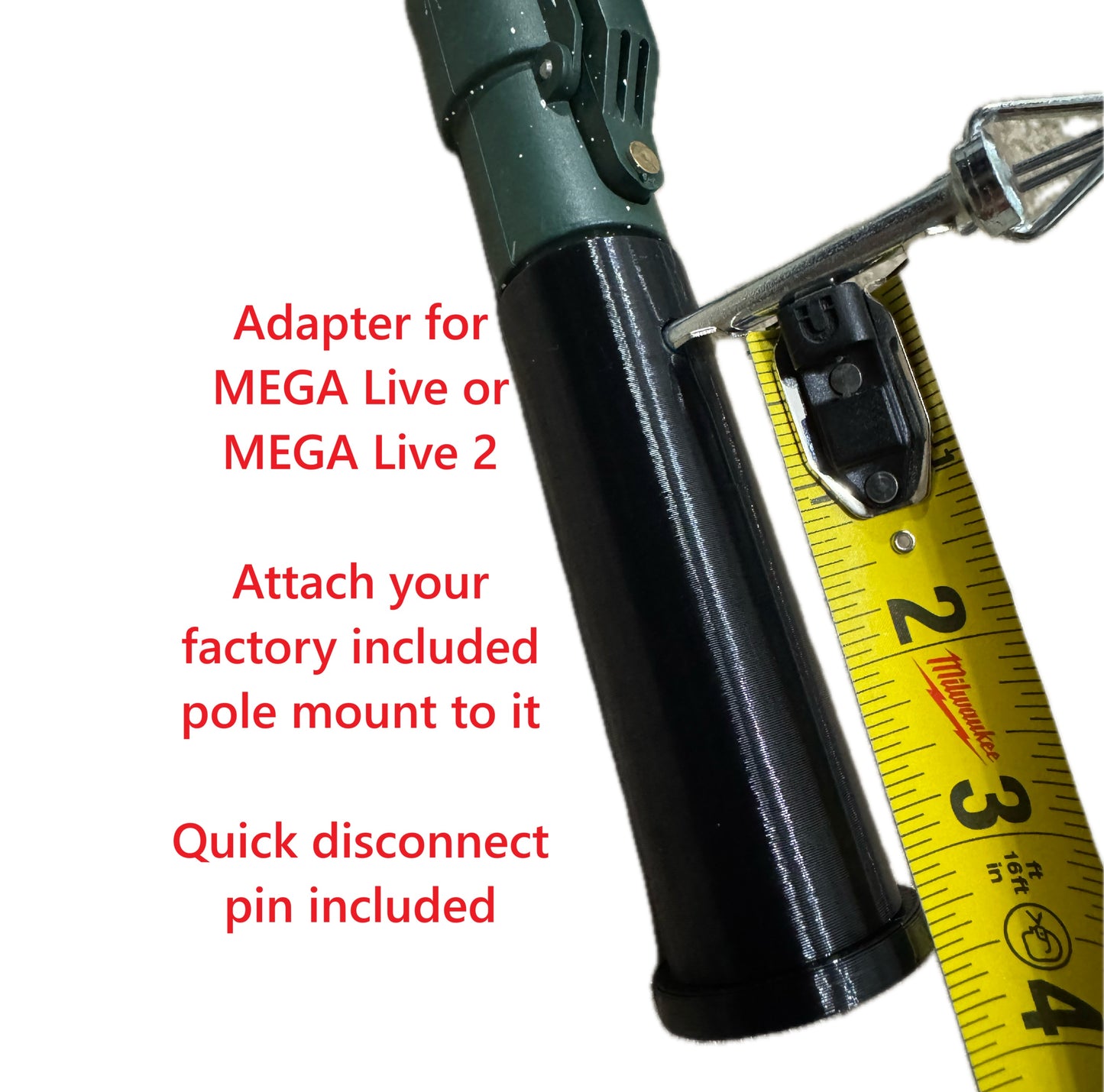 Transducer Mount for Wooster Sherlock Extendable Paint Pole