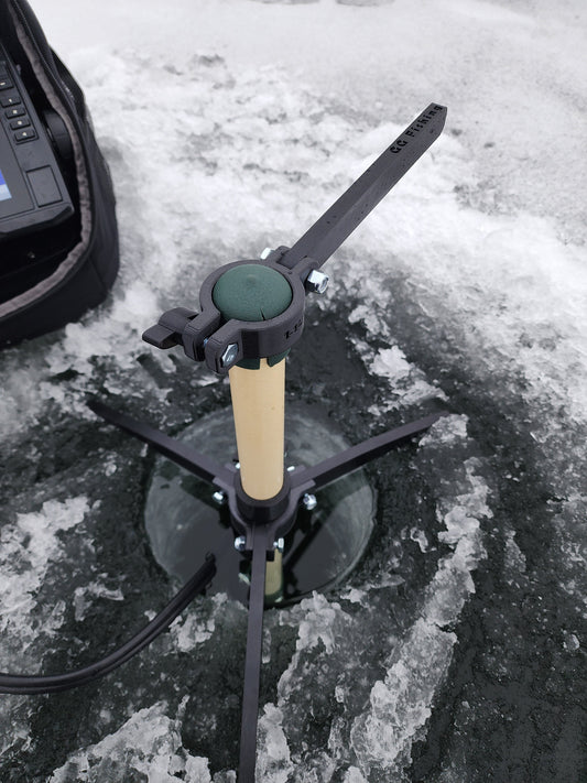 Ice Fishing Mount Kit - With Pole - Designed for Wooster Sherlock R054 pole - 1-1/4" OD