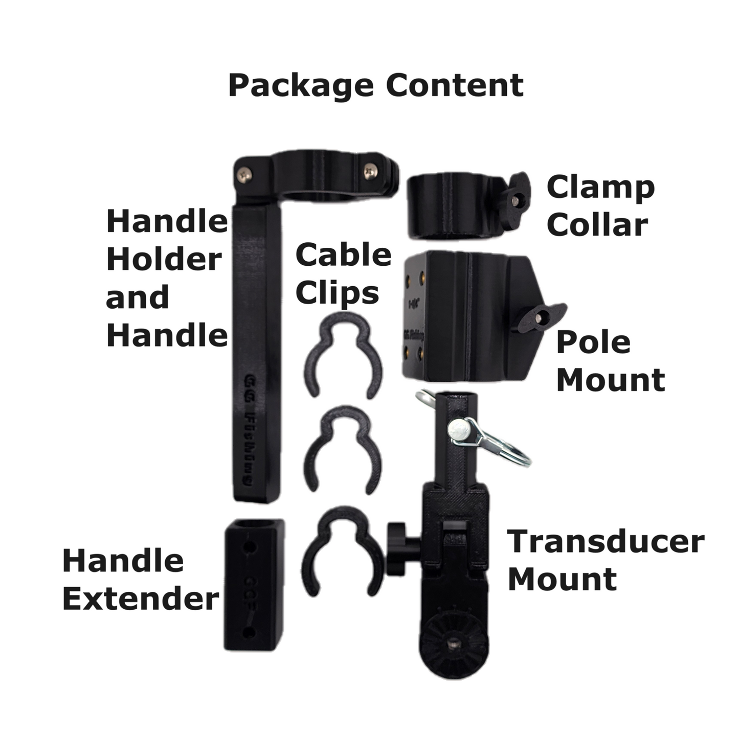 Transducer Pole Mount Kit for Wooster Sherlock Paint Pole - Livescope, Active Target, MEGA Live, Eagle Eye 9