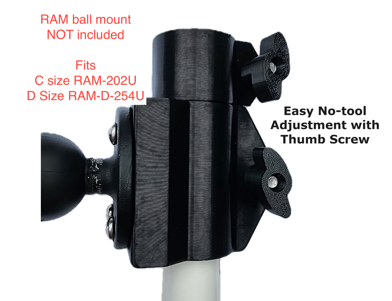 Pole Mount Kit for RAM ball mount 4-hole AMPS pattern C or D size