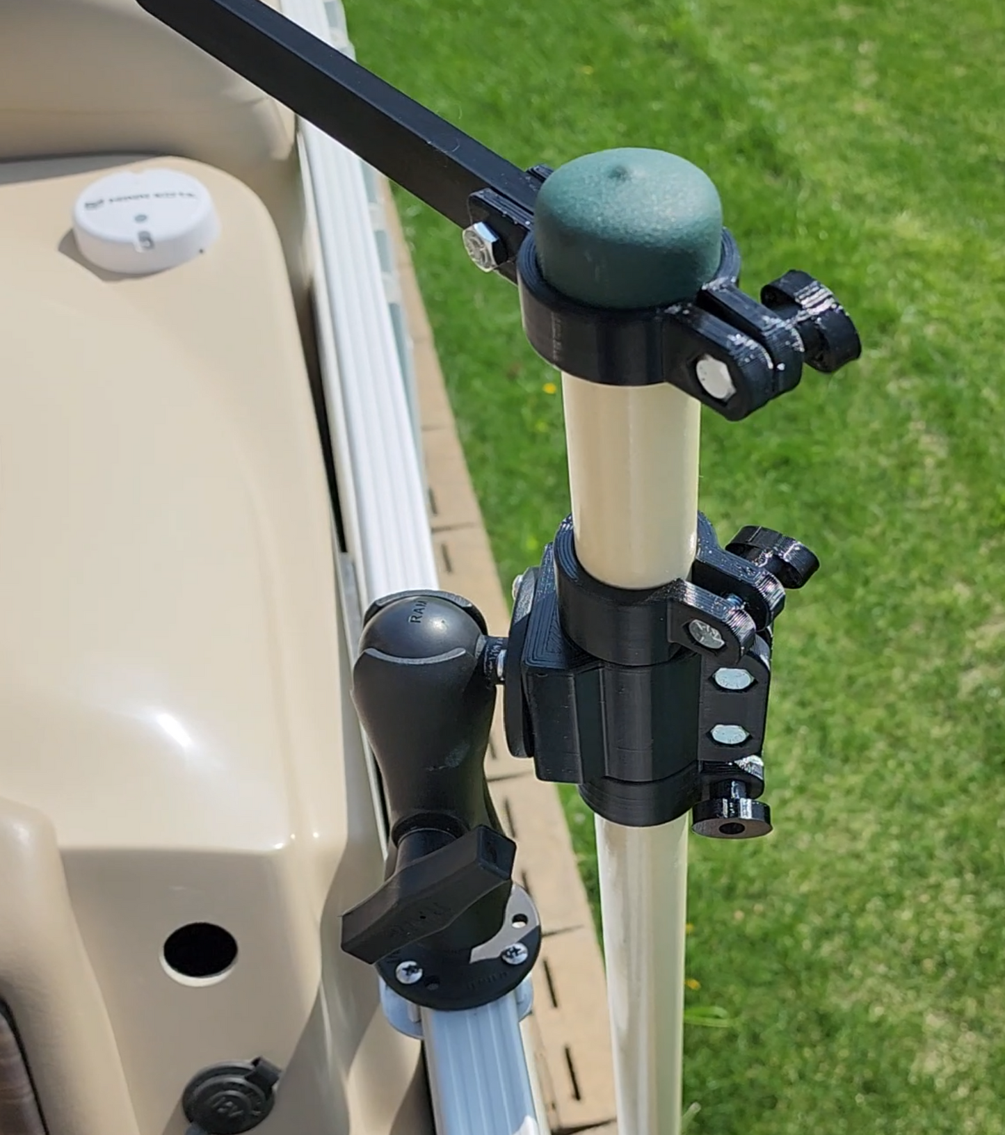 Transducer Pole Mount Boat Mount for 1-1/8" OD, 1-1/4" OD, or 1-1/3" OD Poles