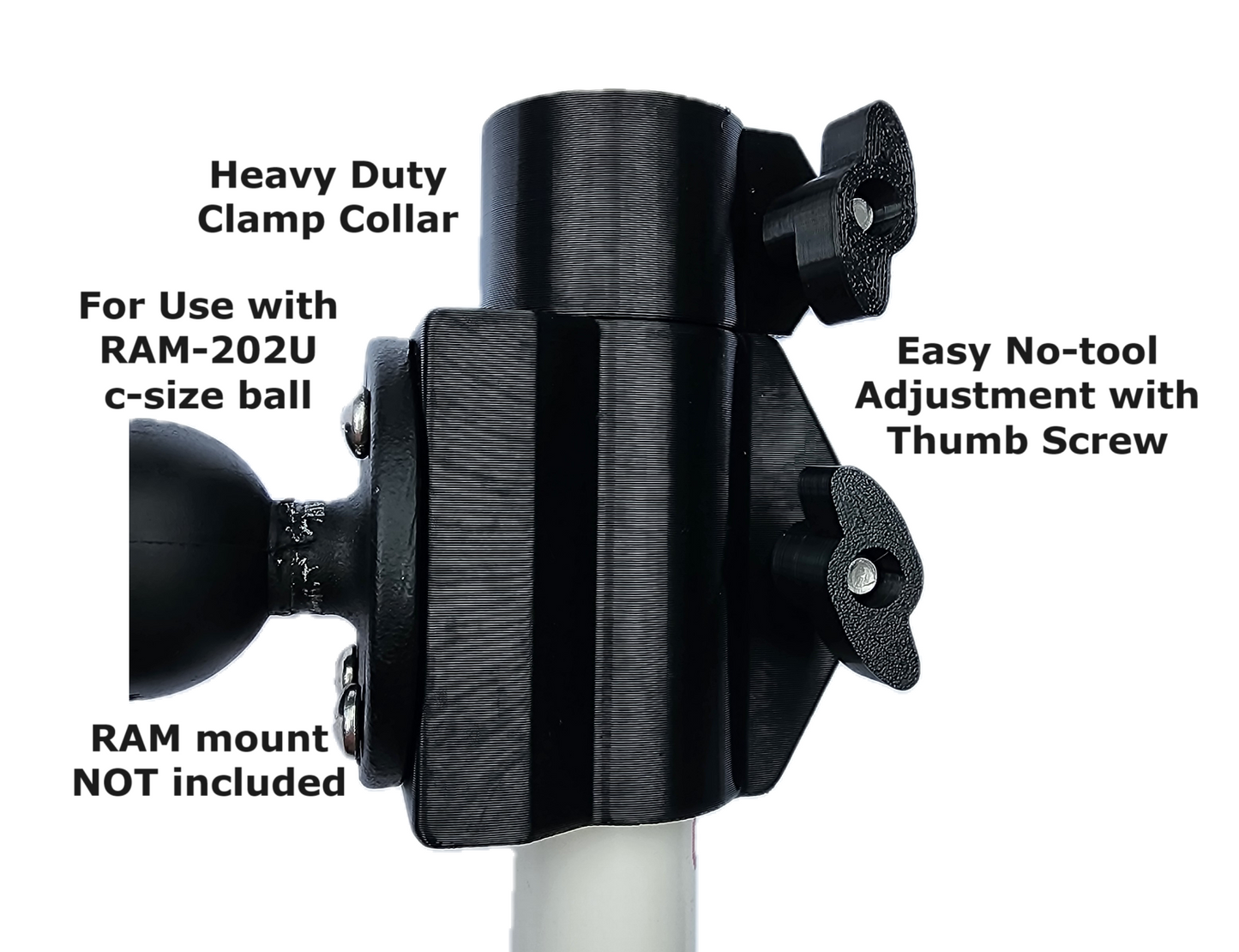 Transducer Pole Mount for 3/4" PVC - Garmin Livescope, Active Target, MEGA Live, Eagle Eye 9